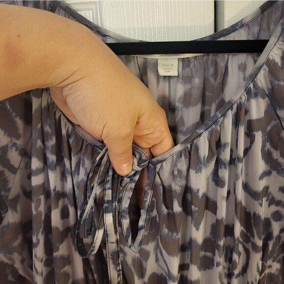 Boston Proper lavender/ grey 3/4 length sleeve blouse - Picture 3 of 10